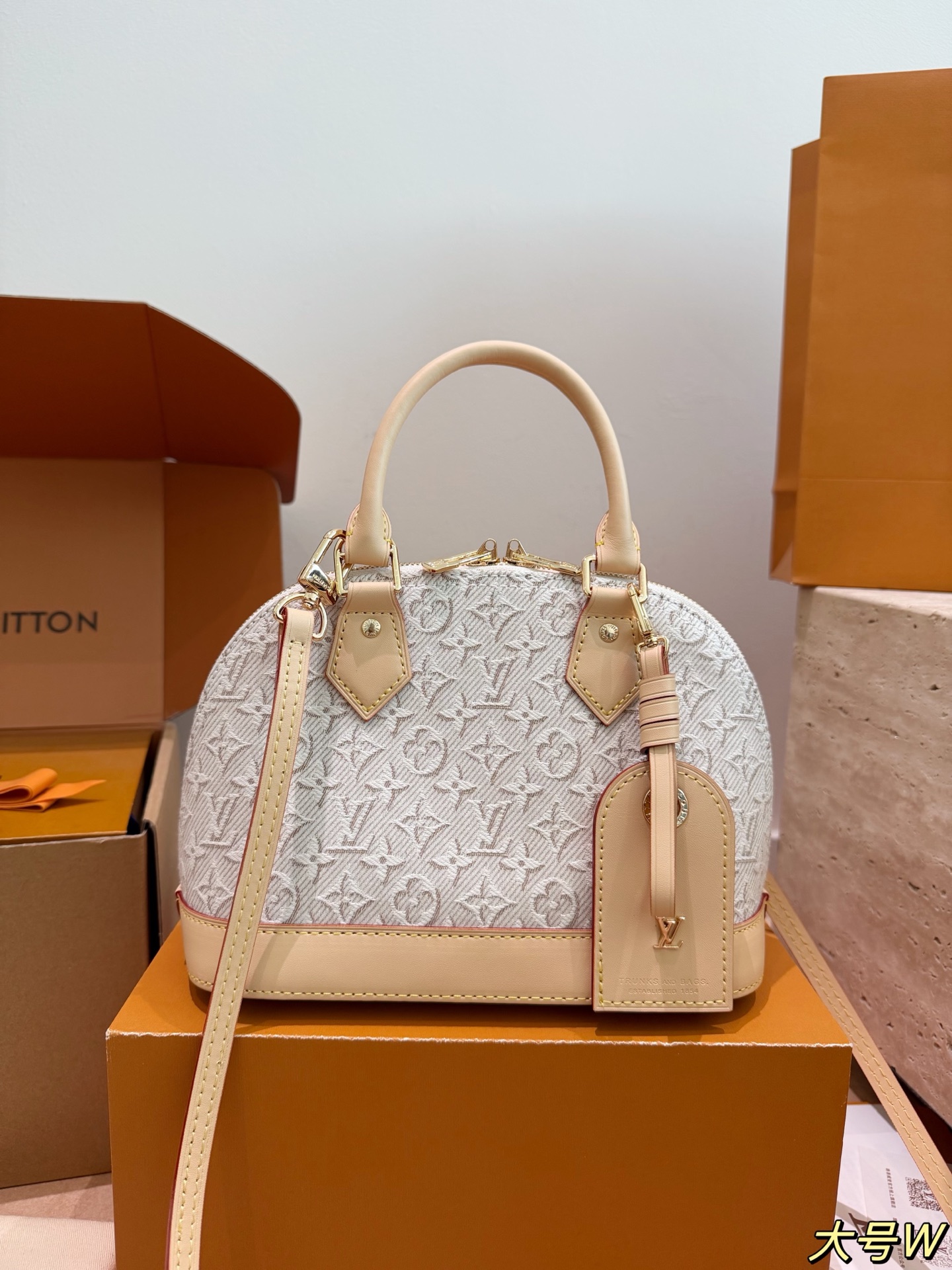 LV Alma Bb Handbag Monogram Canvas Embossed Canvas